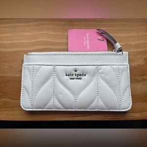 Kate Spade Briar Lane Quilted Large Slim Card Holder - optic white